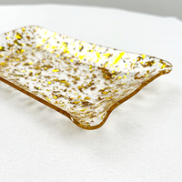 Plateau à bijoux en acrylique Art Déco incrusté de feuille d'or, fabriqué à partir d'un acrylique unique pour des présentoirs multifonctionnels et une organisation quotidienne