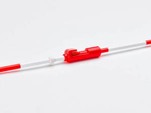 Clamp-On Fiberglass Volleyball Net Fiberglass Antenna Official Competition Marker Pole 10mm Red/White <b>Paint</b> 71" Long - Product Image 5