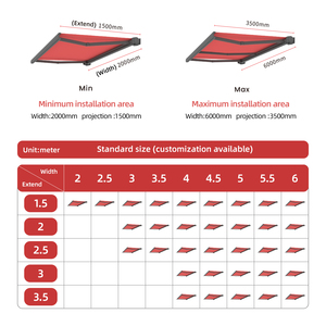 Auvent rétractable extérieur à cassette intégrale motorisé avec structure en aluminium et toile enduite de PVC pour balcon, protection contre la pluie, terrasse et jardin - Product Image 4