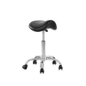 Silla giratoria Dongpin Beauty Saddle blanca, ajustable en altura, para peluqueros y esteticistas - Product Image 3
