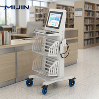 Carrito de Inventario de Libros para Biblioteca Móvil con Soporte para Escáner, Fácil Operación para las Tareas Diarias de Inventario del Personal de la Biblioteca