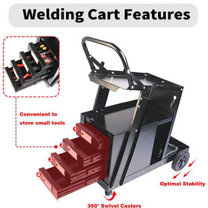 Carro de soldadura resistente JH-Mech taller móvil acero al carbono duradero cajón de 4 niveles Carro de soldadura para soldador y Plasma - Product Image 3