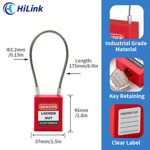 HiLink Universal Flexible Multicolor 3,2mm recubierto de alambre de acero inoxidable grillete de Cable bucle de seguridad certificado CE candado de China - Product Image 4