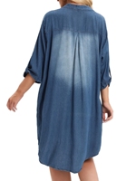 Femmes grande taille Jean Frock rétro Western Snap décontracté surdimensionné arge taille grande taille robes en jean