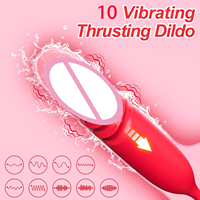 Vibrateur Rose pour Femmes, Jouets Sexuels, Godemichés, Stimulateur 3-en-1 pour Couples et Lesbiennes avec Léchage de Langue et Pénétration, Masseur Point G Féminin