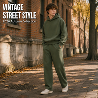 Sweat à capuche pour homme en coton, style vintage d'automne, couleur unie, chaud, respirant, anti-plis, sans couture, avec poches latérales, vêtements de sport décontractés