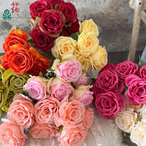 Bouquet de roses en soie style coréen, 7-9 têtes, fleurs artificielles faites à la main pour mariage, décoration de la maison, Saint-Valentin - Product Image 5