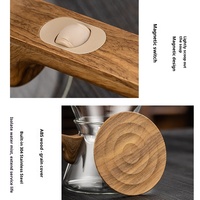 Théière en verre borosilicate résistant à la chaleur avec poignée latérale, théière Gongfu ergonomique anti-brûlure avec filtre en bois, style Zen asiatique, 350 ml