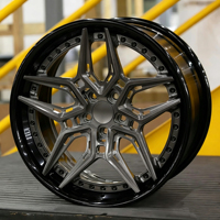 Jantes en alliage d'aluminium forgé Leyi Koala 2 pièces, finition grise, design concave, PCD 5x112/114.3/120, adaptable aux modèles M3/M4/M5