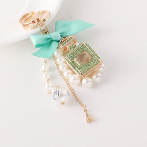 Tas tangan anak perempuan, dompet tangan mobil, gantungan kunci, botol parfum, gantungan kunci, baja anti karat, mewah, manik-manik mutiara - Product Image 4