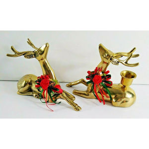Table Centerpieces Decor Brass Candle Holder for Wedding Table Decor Best Seller Brass Casting Deer <b>T</b> <b>Light</b> Candle Holder - Product Image 1