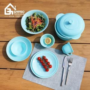 จานแก้วโอปอลโต๊ะรับประทานอาหารสีทึบสีฟ้าเสิร์ฟอาหารค่ำจานแก้วสำหรับบ้าน wholsae - Product Image 6