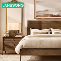 Ensemble de mobilier de chambre moderne en bois massif pour hôtel, villa de luxe et chambre de villégiature, avec lit en bois et mobilier d'intérieur