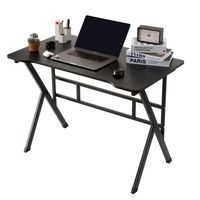 Bureau d'ordinateur compact en bois, design métallique moderne, portable, pour le travail, le jeu et l'écriture, grande surface de travail, pour usage domestique, vente en gros