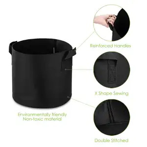 Heavy Duty Thickened Nonwoven Fabric Plant Pots With Handles Black 10 Gallon Grow Bags Garden Planter Growing Pots