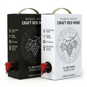 Sac BIB personnalisé de 1L/2L/3L/5L de qualité alimentaire avec robinet pour l'emballage de vin de fruits, cidre, vodka, brandy, cocktails et autres boissons - Product Image 1