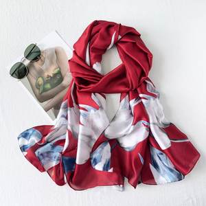 Pañuelo de Satén con Estampado de <span class=keywords><strong>Tulipanes</strong></span> en <span class=keywords><strong>Acuarela</strong></span> para Mujer, Chal Ligero con Estampado Floral, Elegante Pañuelo para el Cuello para Primavera, Otoño e Invierno - Product Image 2