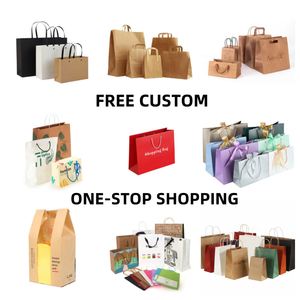 ถุงกระดาษคราฟท์สีสำหรับใส่อาหารแบบกันน้ำมัน ทนทาน ขนาดใหญ่ รีไซเคิลได้ จากโรงงานผู้ผลิต พร้อมหูหิ้วแบบแบน - Product Image 6