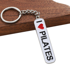 Portachiavi Personalizzato con Logo, Lettere o Testo, in Metallo Smaltato Placcato Argento, Lega di Zinco, Portachiavi Personalizzato per Regalo - Product Image 2