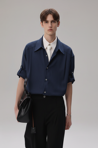 Coton de luxe 160 GSM pour chemises d'été, léger, respirant, doux, drapé, minimaliste, décontracté chic pour hommes - Product Image 3