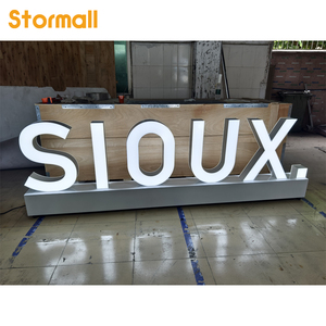 사용자 정의 LED 데스크 탑 채널 사인 무료 스탠딩 테이블 사인 광고 카운터 디스플레이 로고 아크릴 편지 사인 - Product Image 6