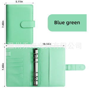A6-Ordner Bargeld-Budgetplaner Journal mit Kunstleder-Einband Reißverschlusstaschen Rechnungshalter Aufkleberseiten - Product Image 5