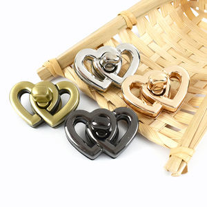 Meetee KY839 37*25mm 하드웨어 액세서리 핸드백 DIY 트위스트 잠금 걸쇠 합금 회전 버클 더블 하트 모양 가방 잠금 - Product Image 6