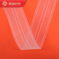 LIANNUO LN055 Ruban de rideau transparent à œillets 100% polyester pour décoration intérieure, 8CM/10CM, design personnalisé, prix bas, vente en gros