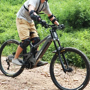 Sepeda listrik, EBike gunung lereng 4 daun, VPP sepeda Downhill MTB suspensi penuh perjalanan 200mm