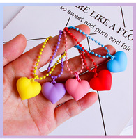 Porte-clés en forme de cœur en PVC, couleur bonbon, porte-clés en forme de cœur, porte-clés pour sac à main, breloques pour téléphone, pendentif, cadeau de couple, porte-clés en résine en forme de cœur pour fille