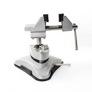 Santwell Die-Cast Aluminum Alloy Universal Bench Vise Suction Base 360 Swivel Tilt Table <b>Clamp</b> Red Handle Adjustable Jaw OEM - Product Image 1