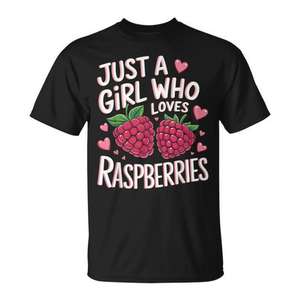 Camiseta Just A Girl Who Loves Raspberries para los amantes de las frambuesas - Product Image 1