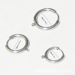 Aros de acero inoxidable para pendientes, 10 mm, 12 mm, alambre redondo, accesorios de joyería DIY para la fabricación de pendientes, accesorios unisex. - Product Image 2