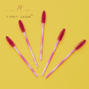 Pinky leem, vente en gros personnalisée, marque privée, 50 pièces/sac, brosses à cils pailletées, brosses à cils jetables roses et noires - Product Image 1