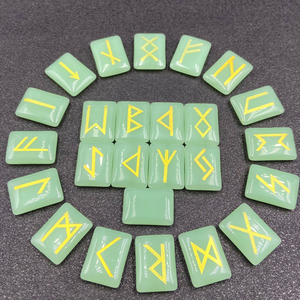 Juego de piedras rúnicas grabadas al por mayor en letras paganas Elder Futhark alfabeto símbolos material de piedras preciosas para brujería - Product Image 5