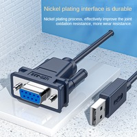 Cable USB a DB9 Hembra para Puerto Serie con Núcleo de Cobre Puro y Revestimiento de PVC Azul Oscuro con Garantía de Un Año