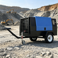 Compresseur d'air diesel à vis 185 CFM 250 CFM 375 CFM 7 bars portable pour forage minier et marteau perforateur