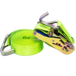 Sangles à cliquet en polyester vert 1 pouce/1.5 pouce/2 pouces avec crochets en métal sûres et efficaces pour le transport de camions, de voitures et de marchandises - Product Image 1