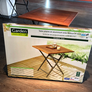 Meubles de jardin d'extérieur, table pliante en eucalyptus FSC F1 - Product Image 3