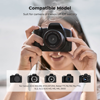 شاحن K&F Concept ثنائي الفتحات من نوع C مناسب لكاميرات كانون EOS RP وSL2، مع مجموعة بطاريات كاميرا قابلة لإعادة الشحن LP-E17 بسعة 1250 مللي أمبير في الساعة (قطعتان)