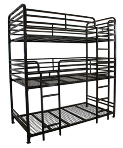 Cama litera triple metálica moderna de 3 niveles para dormitorio/hotel/hostal/apartamento/escuela - Product Image 5