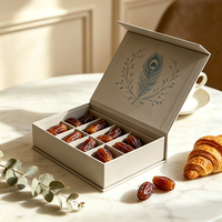 Boîte magnétique personnalisée avec logo, boîte cadeau en papier rigide durable pour les friandises de luxe du Ramadan Kareem, chocolats, dattes
