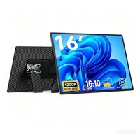 Écran portable triple pour ordinateur portable de 16 pouces, écran LCD IPS 1200P, moniteur portable Type C 60Hz, haut-parleur intégré, ultra fin, pour le bureau