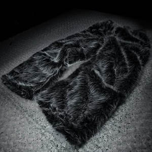 Pantalones de chándal de Mohair apilados de color gris desteñido de pierna ancha, ropa de calle esponjosa de piel pesada personalizada de cintura alta - Product Image 1