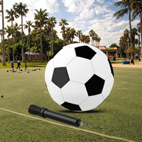 Ballon de football taille 4 avec pompe - Noir et blanc 8 oz Ballon d'entraînement et de match pour enfants, jeunes et adultes (Pack 1)