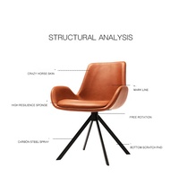 2022 nouveau Design 360 degrés pivotant moderne en cuir PU luxe salle à manger chaises pour bureau à domicile cuisine école salle de bain métal