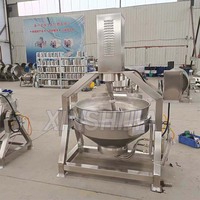 Vapeur de gaz électrique commerciale 50L 100L 200L 300L confiture sauce au sucre pâte viande bouilloire à double paroi planétaire