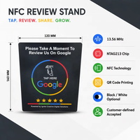 Support NFC pour carte Google Review avec impression de code QR, en PVC, 13,56 MHz, support de table RFID pour les médias sociaux ou le marketing