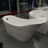 Moderne Hôtel Salle De Bain Moderne Simple Autoportante Design Personnalisé Surface Solide Baignoire Autoportante Baignoire En Acrylique Blanc