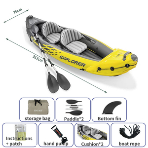 Bateau banane gonflable canoë kayak avec pagaies et pompe - Product Image 5